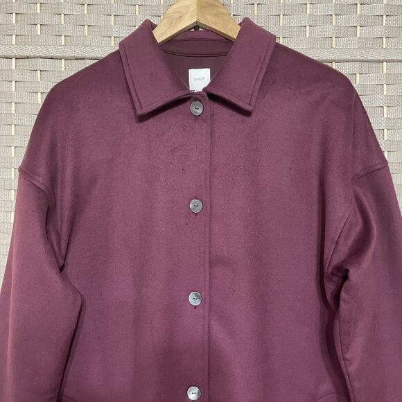 Pure Jill Faux Suede Long Shirt Jacket Size L Bayberry Buttons Fleece Ultra Soft - Picture 3 of 12